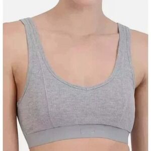 Steve Madden Ribbed Knit Bralette Comfortable‎ Everyday Support Gray Sz M /#8126